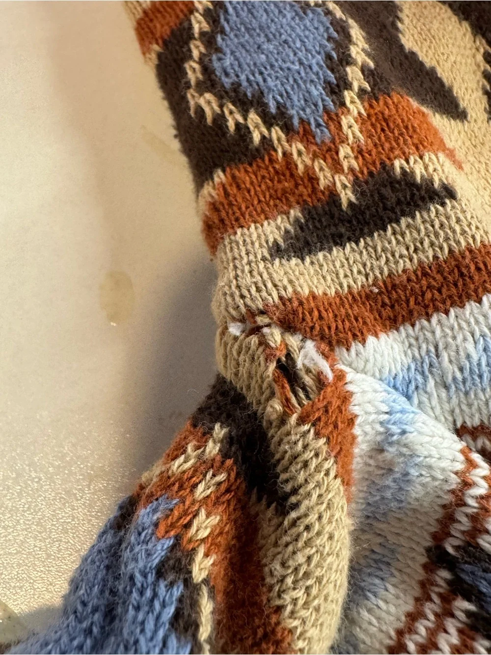 Gymboree Girls Size 8 Open Cardigan Sweater Aztec Design Brown/White/Tan H6
